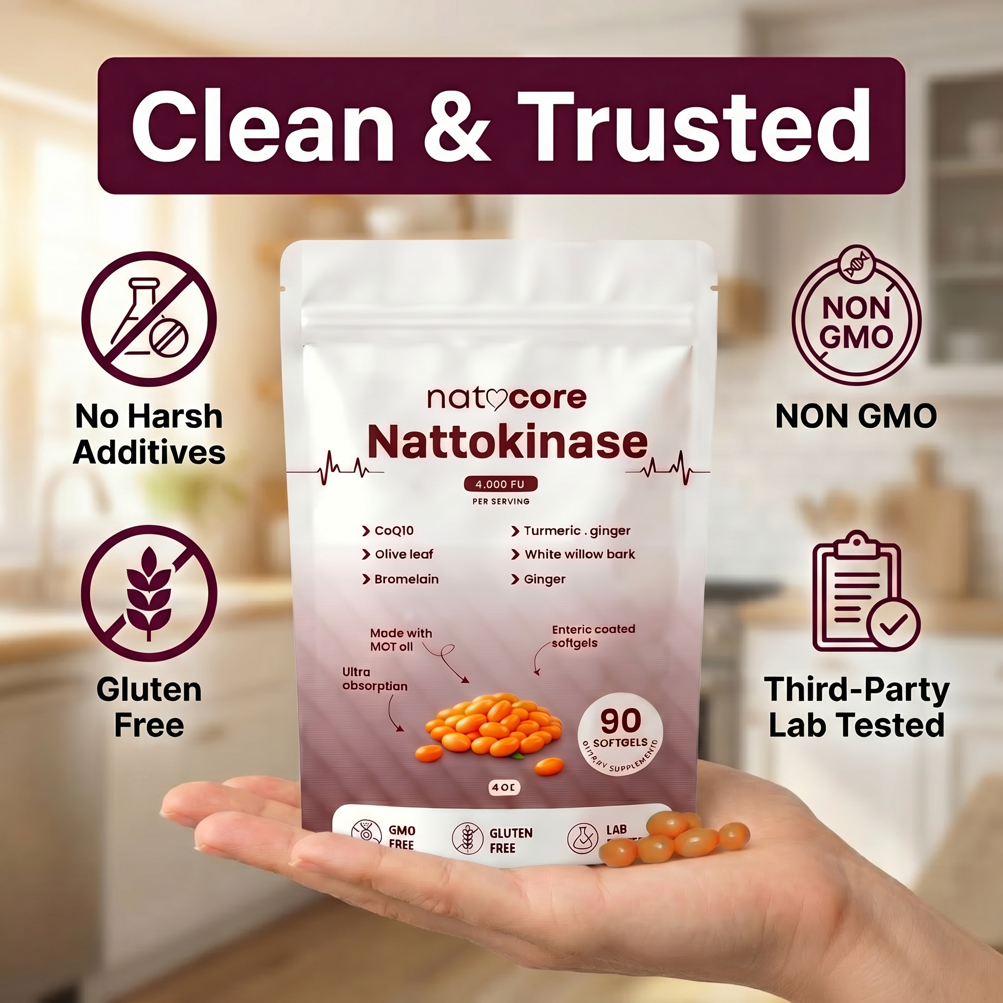 Nattokinase - 4000 FU Enteric Coated Softgels