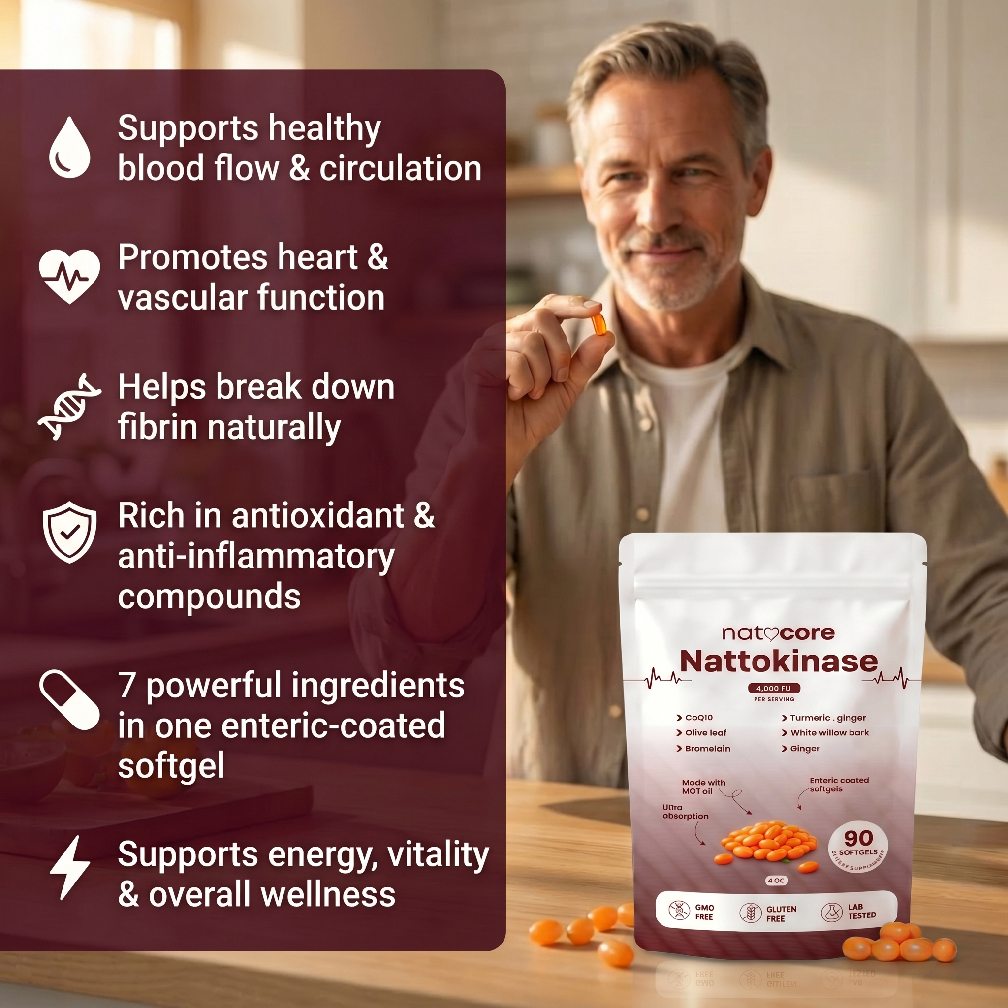 Nattokinase - 4000 FU Enteric Coated Softgels